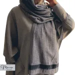 شال مزونی طوسی برند موناسا S107
