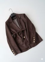 کت مخمل قهوه‌ای با آستر C21