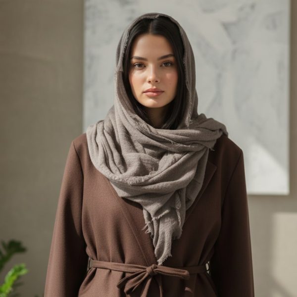 کت مخمل قهوه‌ای با آستر C21